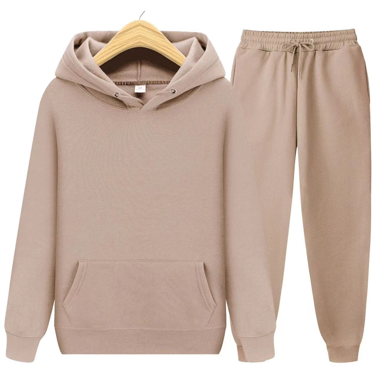 Conjunto de Chándal Unisex con Sudadera de Capucha y Jogger de Cintura Ajustable