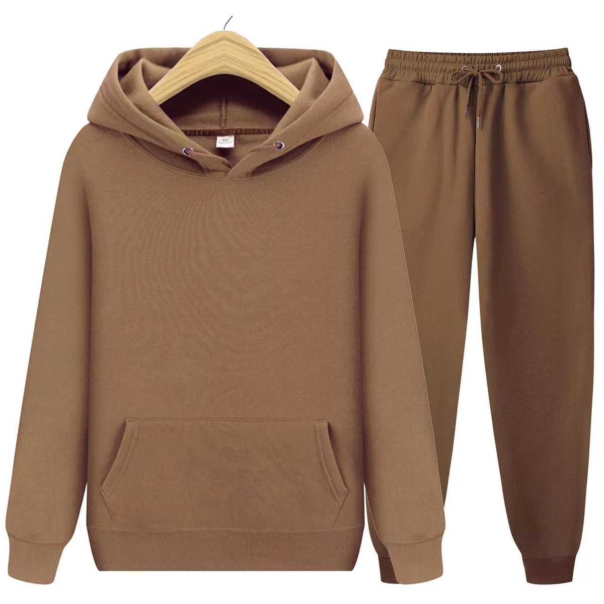 Conjunto de Chándal Unisex con Sudadera de Capucha y Jogger de Cintura Ajustable
