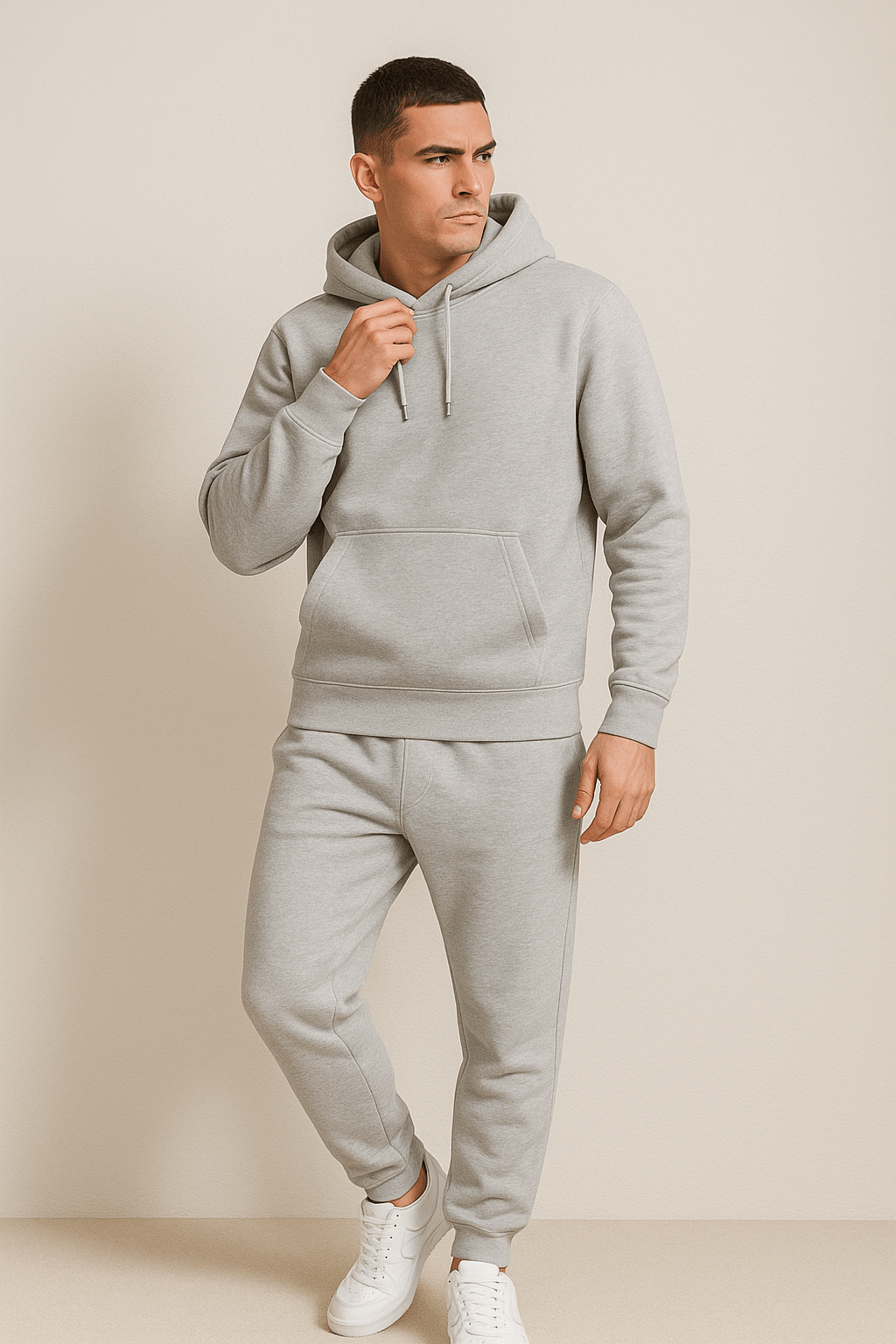 Conjunto de Chándal Unisex con Sudadera de Capucha y Jogger de Cintura Ajustable