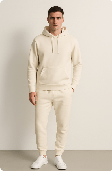 Conjunto de Chándal Unisex con Sudadera de Capucha y Jogger de Cintura Ajustable
