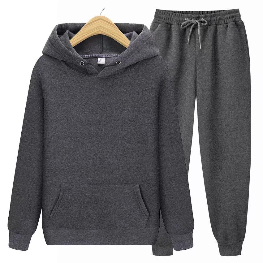 Conjunto de Chándal Unisex con Sudadera de Capucha y Jogger de Cintura Ajustable