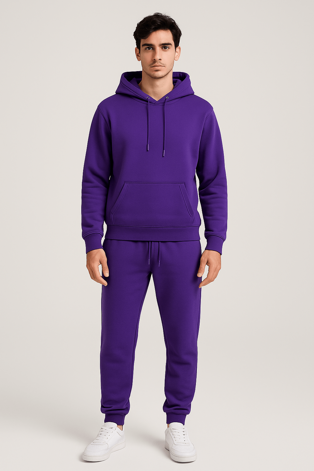 Conjunto de Chándal Unisex con Sudadera de Capucha y Jogger de Cintura Ajustable
