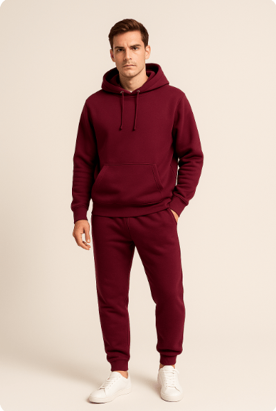Conjunto de Chándal Unisex con Sudadera de Capucha y Jogger de Cintura Ajustable