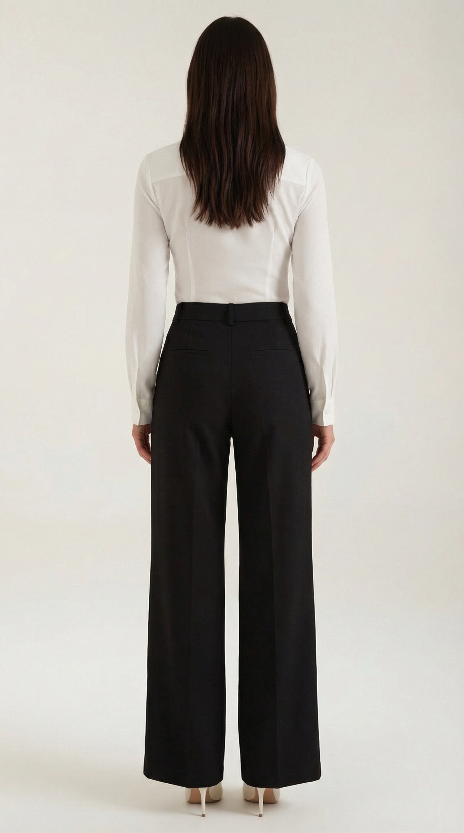 Pantalones de Pierna Ancha de Cintura Alta con Pinzas Frontales y Bolsillos para Mujer