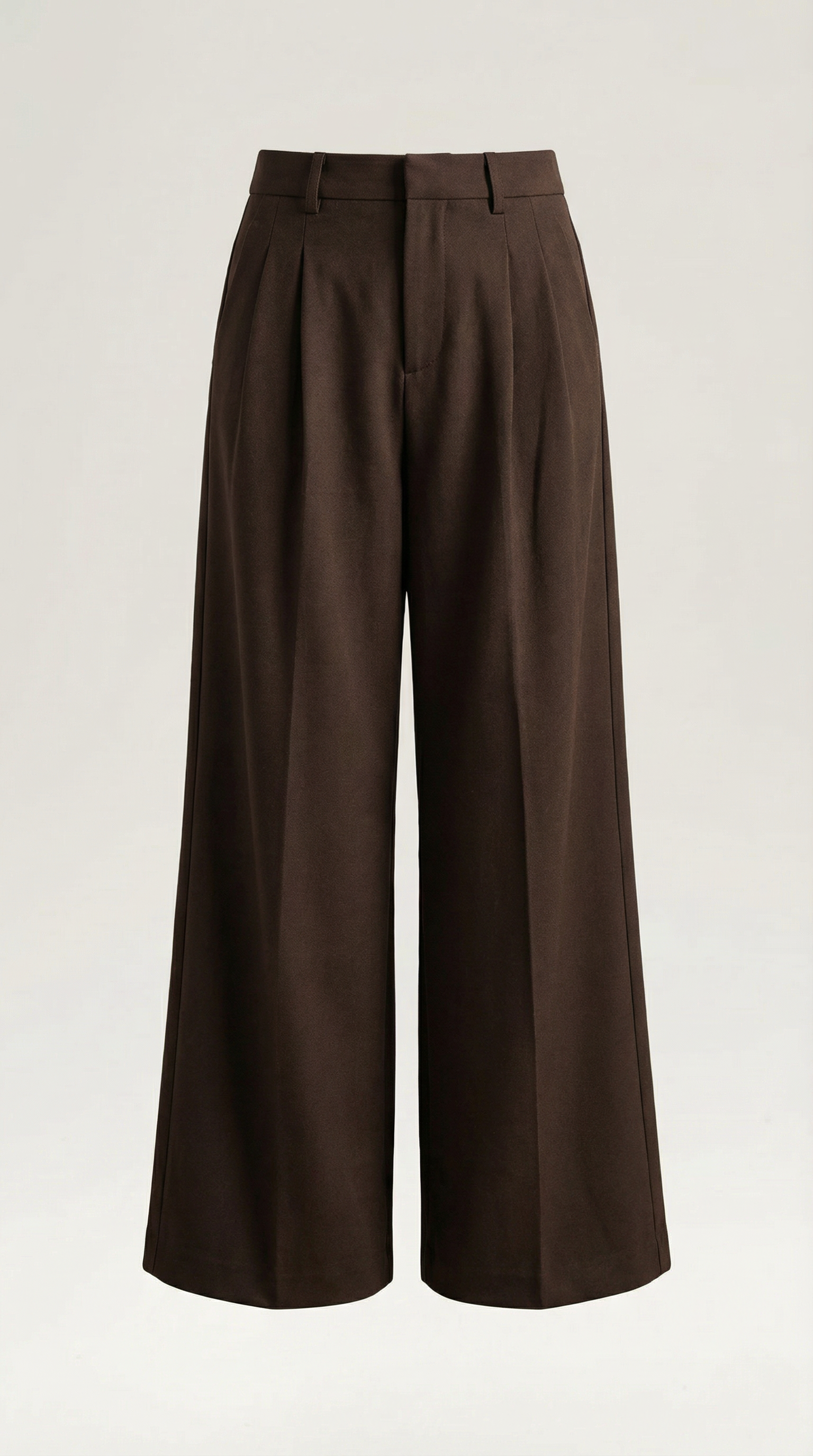 Pantalones de Pierna Ancha de Cintura Alta con Pinzas Frontales y Bolsillos para Mujer