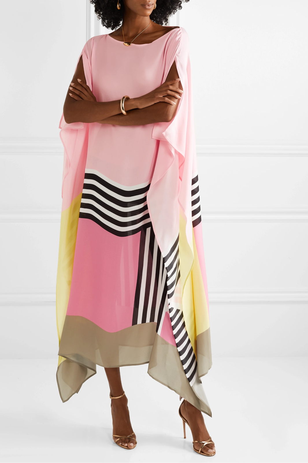 Vestido kimono largo para mujer con mangas murciélago — verano