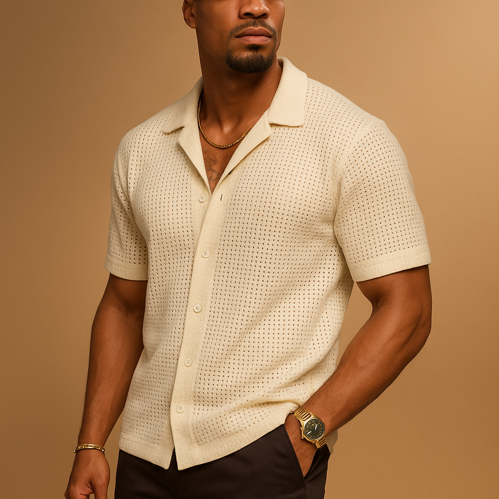 Camisa de Manga Corta para Hombre con Cierre de Botones