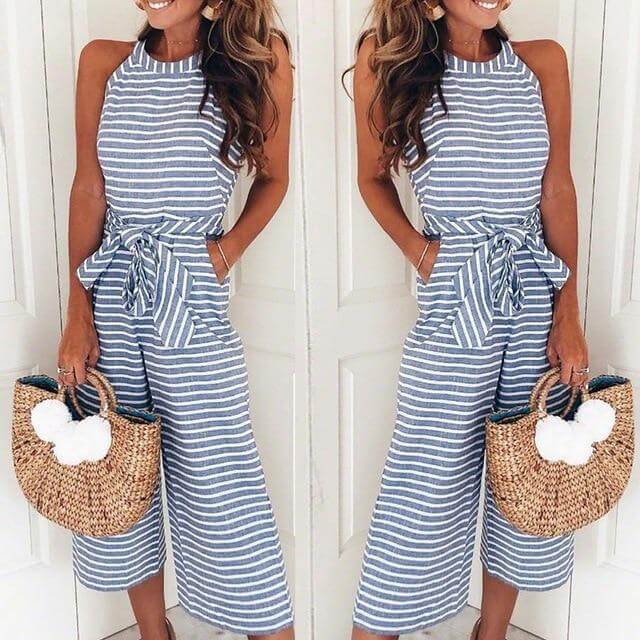 Jumpsuit mujer con cinturón | diseño fluido de verano