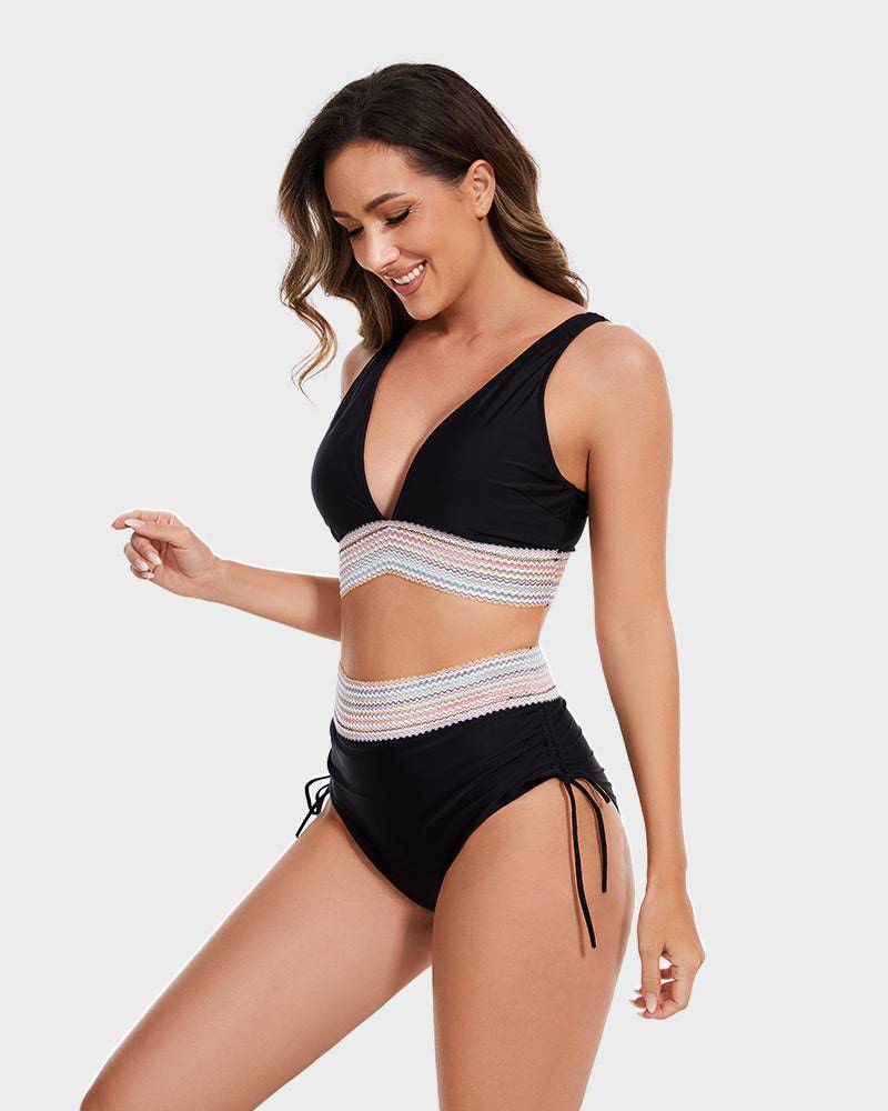 Bikini de Talle Alto con Control de Abdomen y Tirantes Ajustables para Mujer