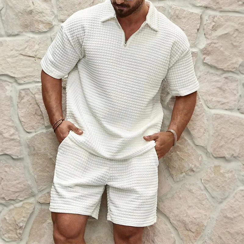 Traje casual masculino de dos piezas texturizado