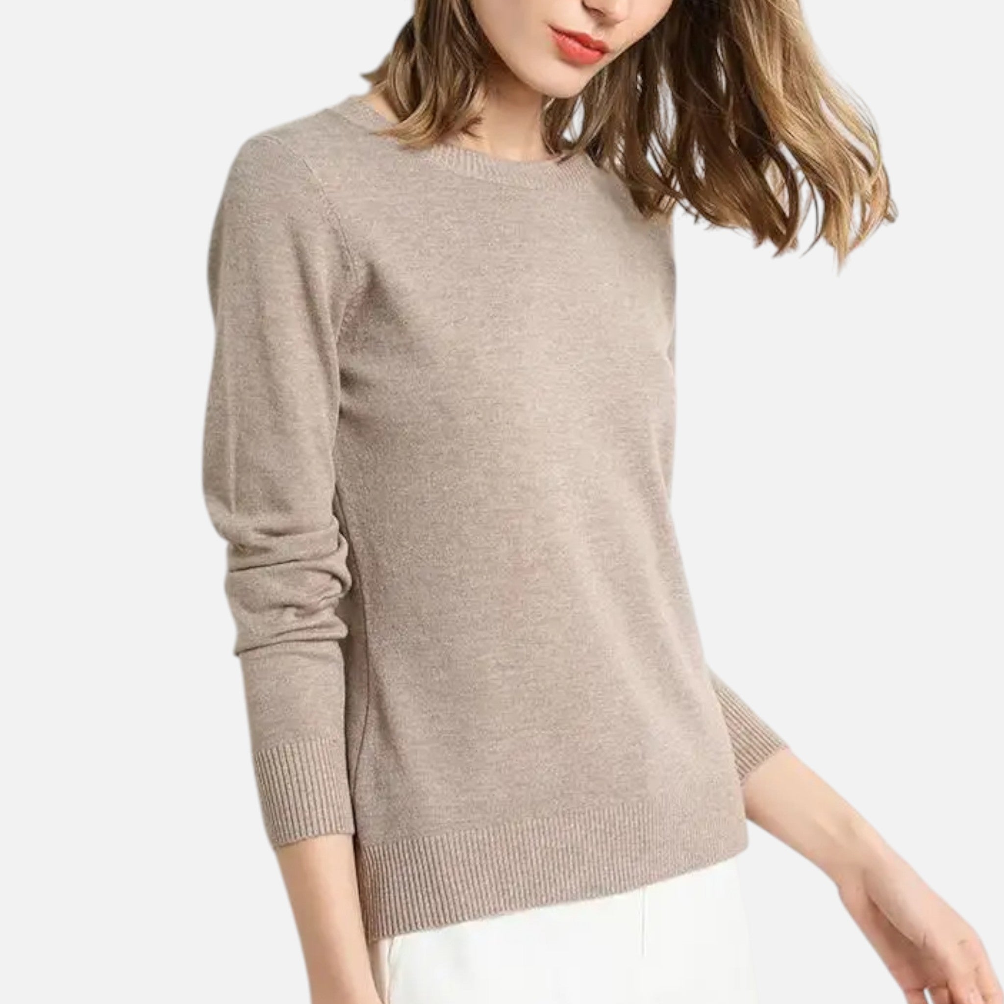 Jersey Mujer Lana Merino Cuello Redondo Slim Fit