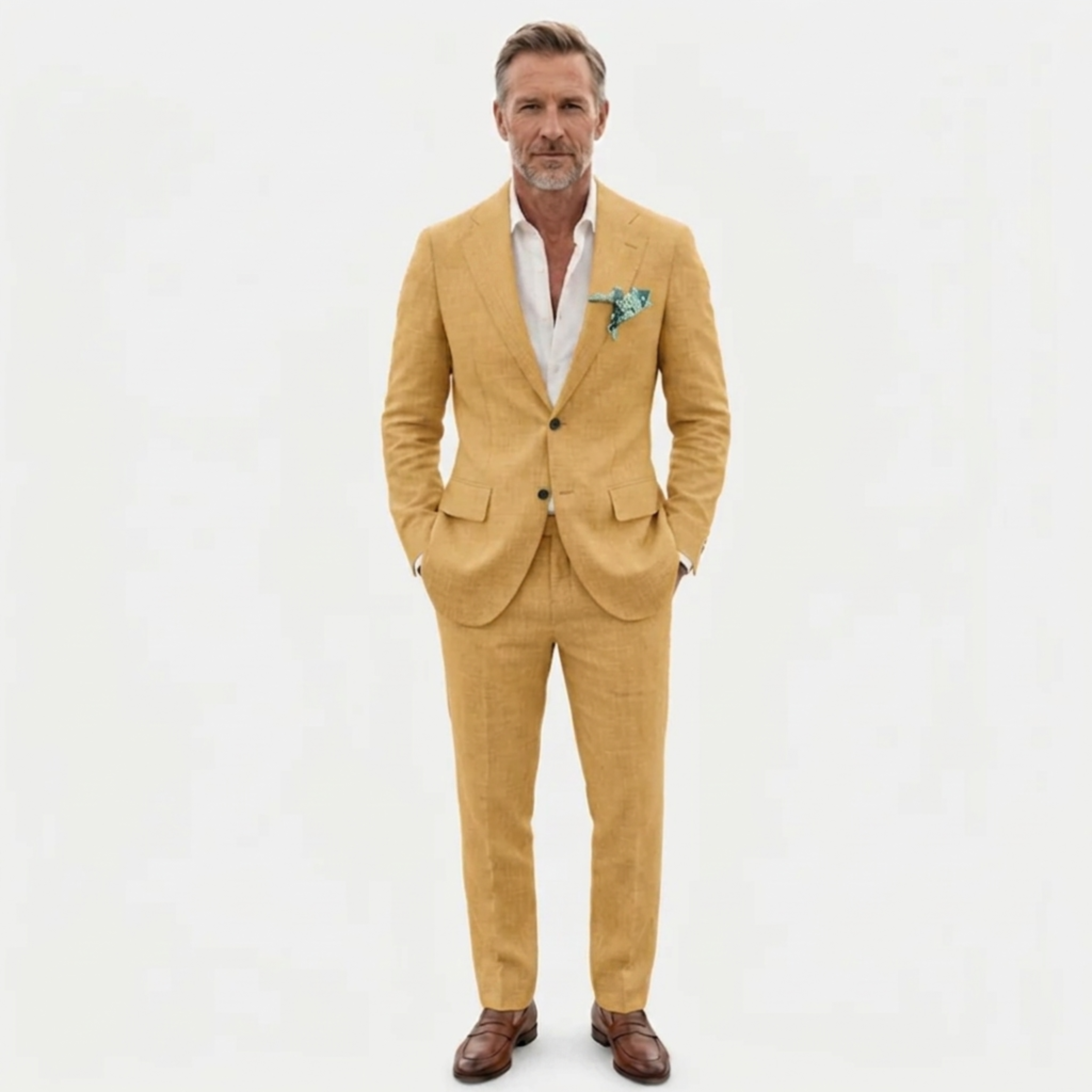Traje de lino hombre slim fit | conjunto dos piezas formal para bodas