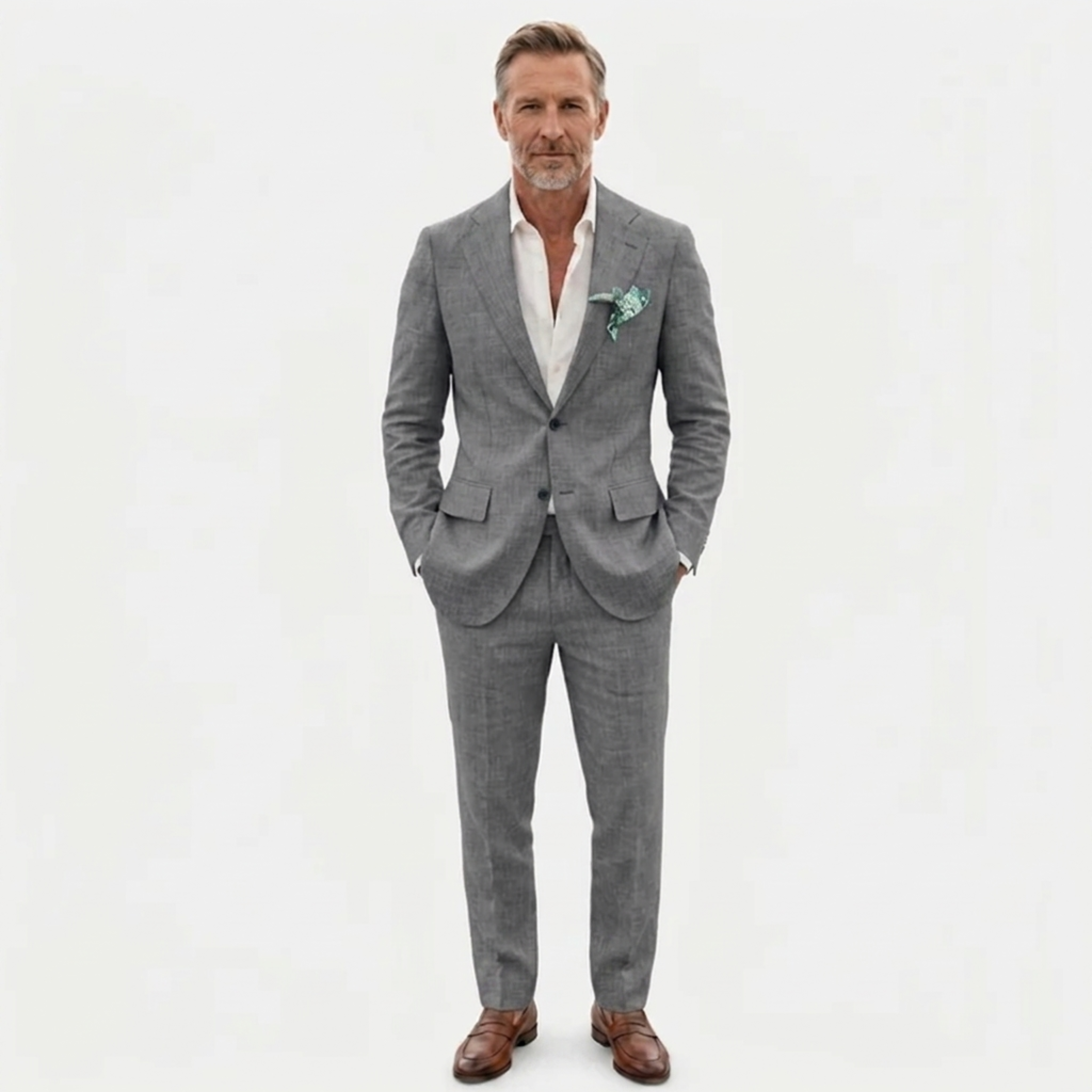 Traje de lino hombre slim fit | conjunto dos piezas formal para bodas