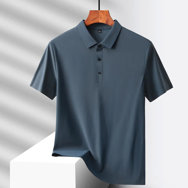 Polo de hombre elástico de alto rendimiento con secado rápido — golf