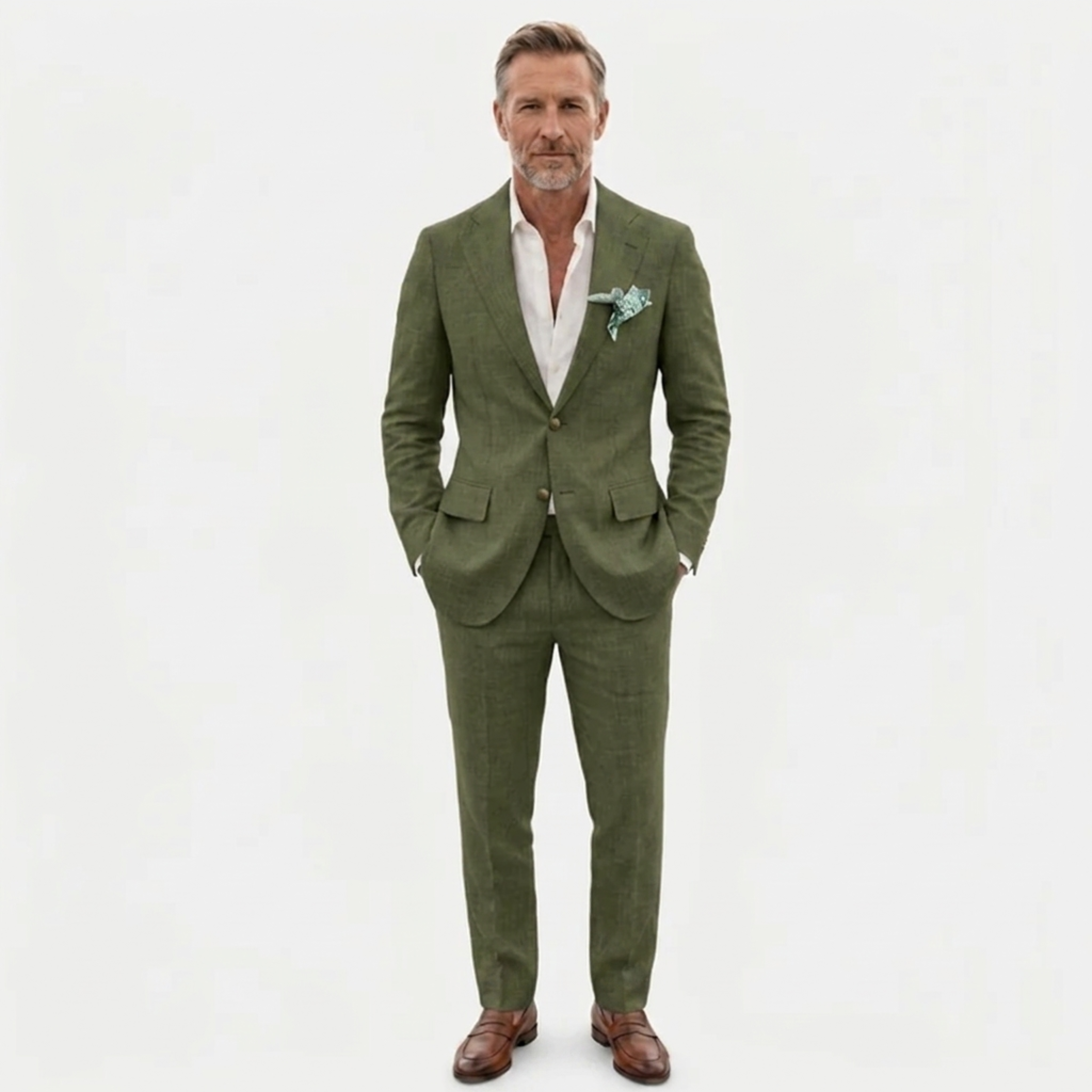 Traje de lino hombre slim fit | conjunto dos piezas formal para bodas