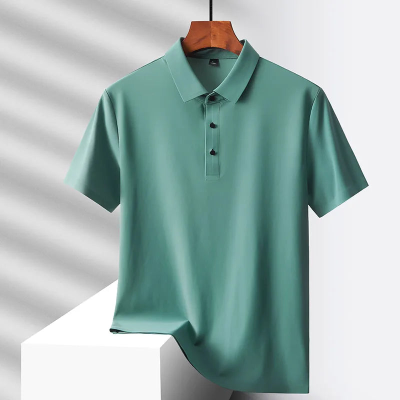 Polo de hombre elástico de alto rendimiento con secado rápido — golf