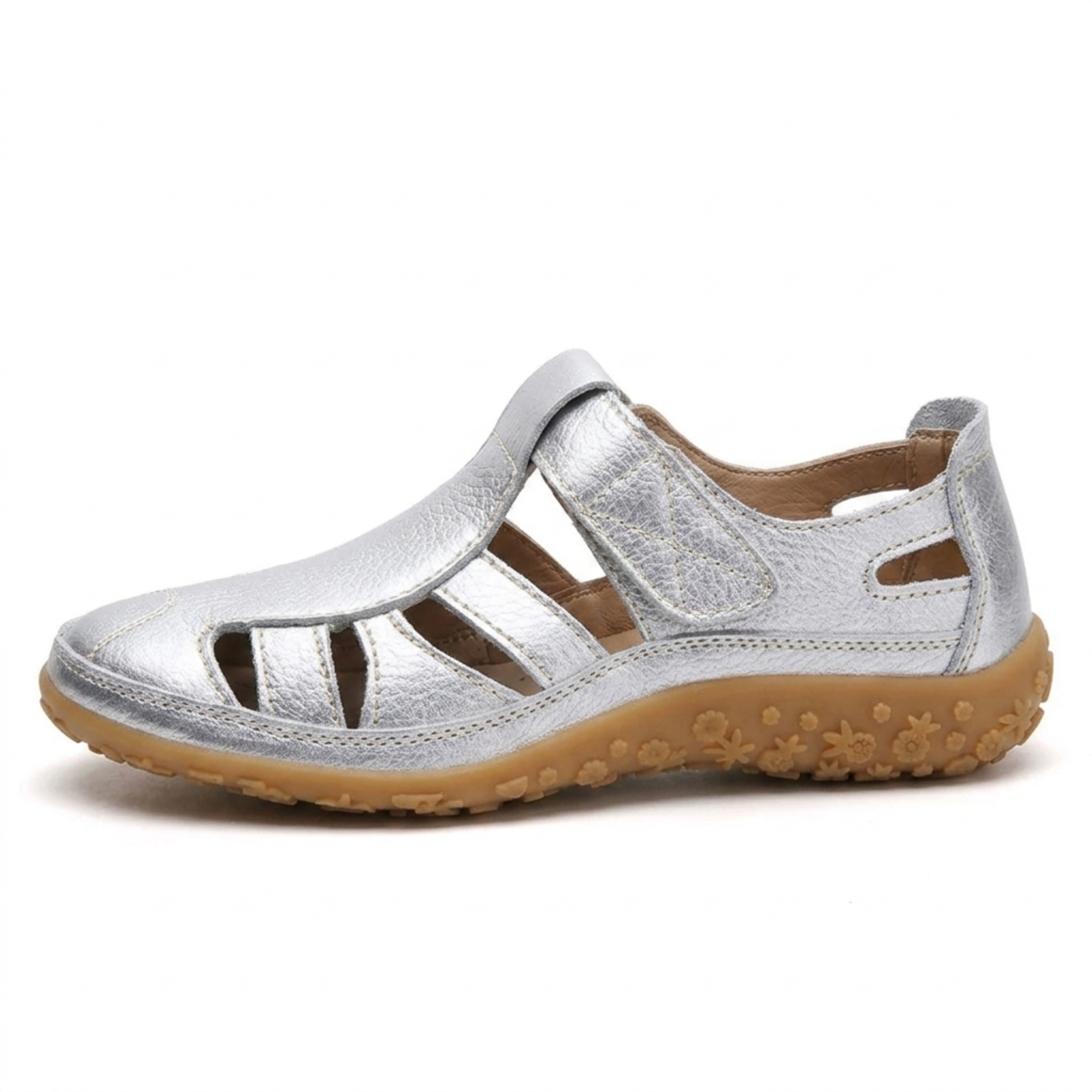 Sandalias romanas mujer — cuero con suela flexible para diario