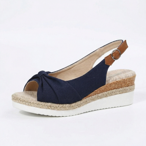 Sandalias de cuña para mujer — Plataforma cómoda con cierre de hebilla casual