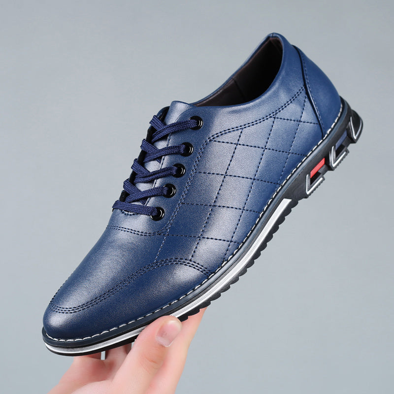 Chaussures habillées pour homme en cuir synthétique avec lacets et semelle en caoutchouc