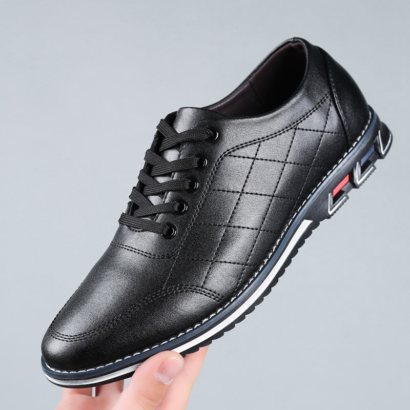 Chaussures habillées pour homme en cuir synthétique avec lacets et semelle en caoutchouc