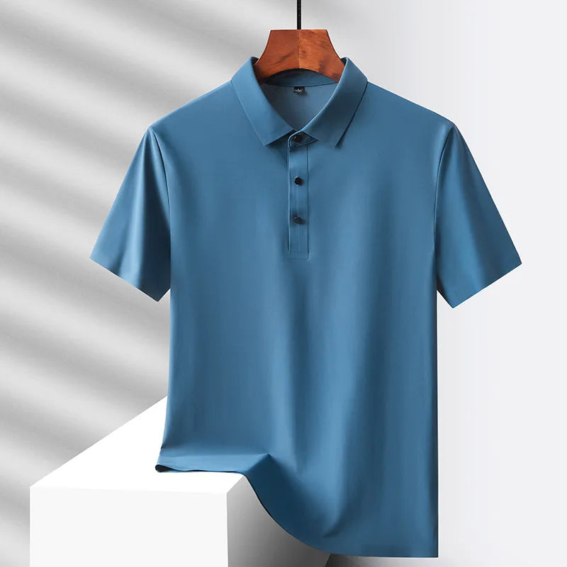 Polo de hombre elástico de alto rendimiento con secado rápido — golf