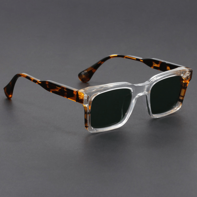 Lunettes de Soleil Carrées pour Homme avec Monture en Acétate et Verres de Protection UV400