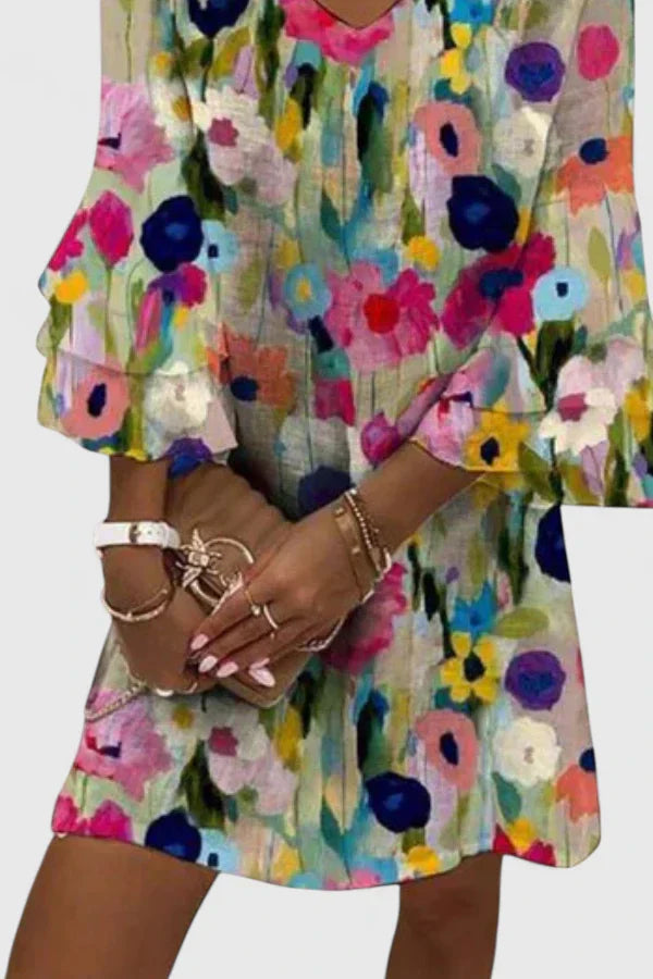 Vestido corto estampado | mini vestido floral para eventos