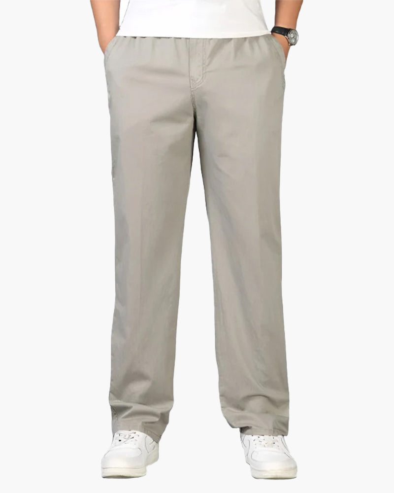 Pantalones Capri de Algodón y Lino con Cintura Elástica y Cordón Ajustable