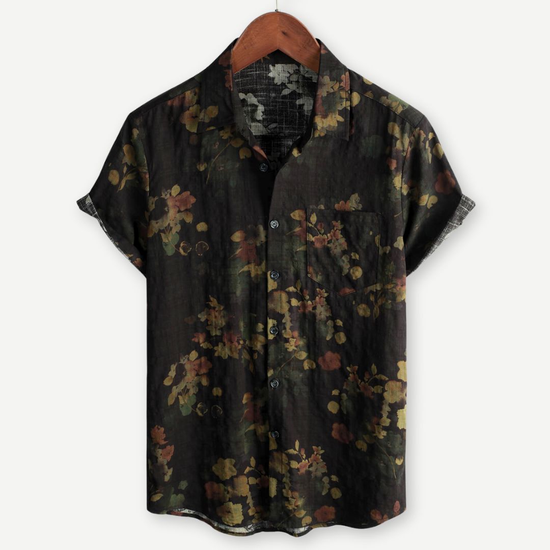 Camisa de flores para hombre - corte holgado de manga corta - casual