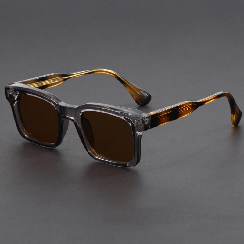 Lunettes de Soleil Carrées pour Homme avec Monture en Acétate et Verres de Protection UV400