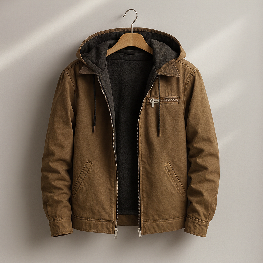 Chaqueta con Forro Polar para Hombre y Capucha Desmontable con Bolsillos