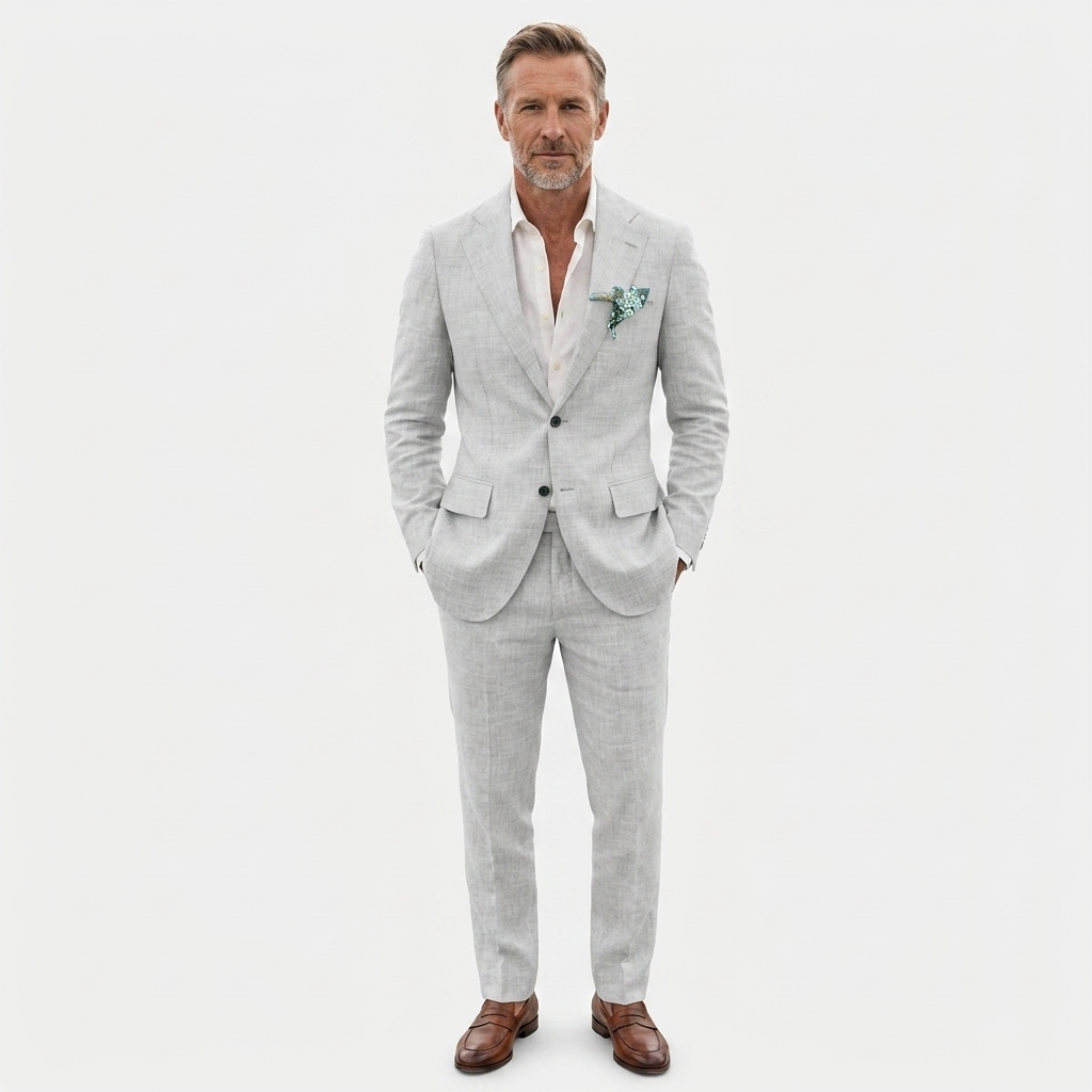 Traje de lino hombre slim fit | conjunto dos piezas formal para bodas