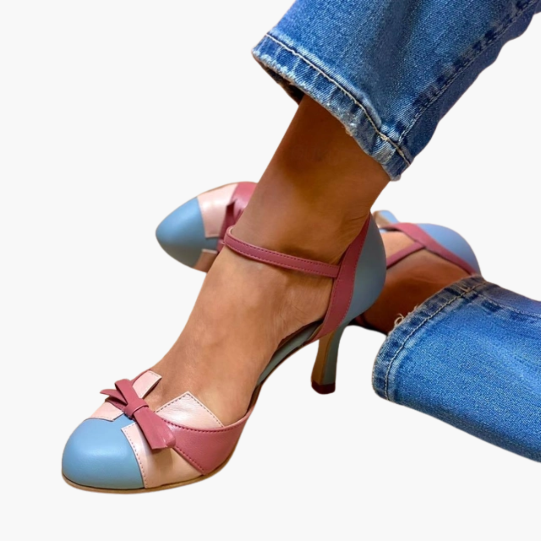 Sandalias de Tacón con Pulsera al Tobillo y Puntera Cerrada para Mujer