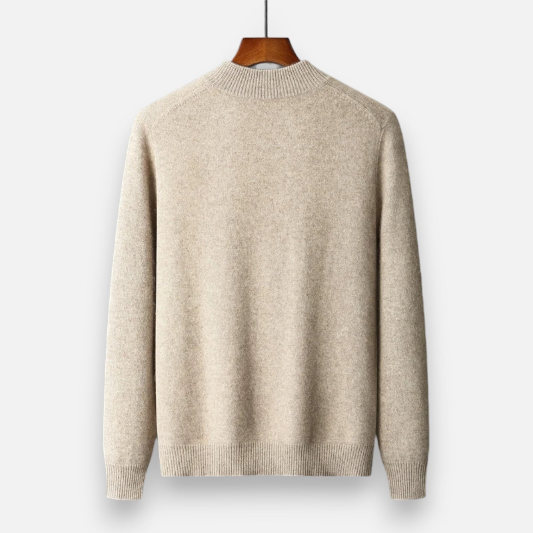 Eliaro Moda | Suéter Homem Lã Merino Gola Alta Fecho de Correr