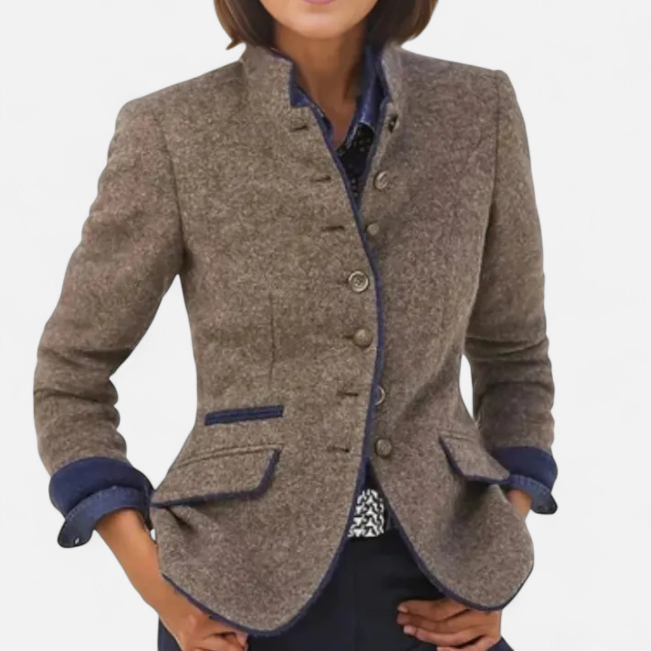 Abrigo Mujer Invierno Lana Imitación Elegante