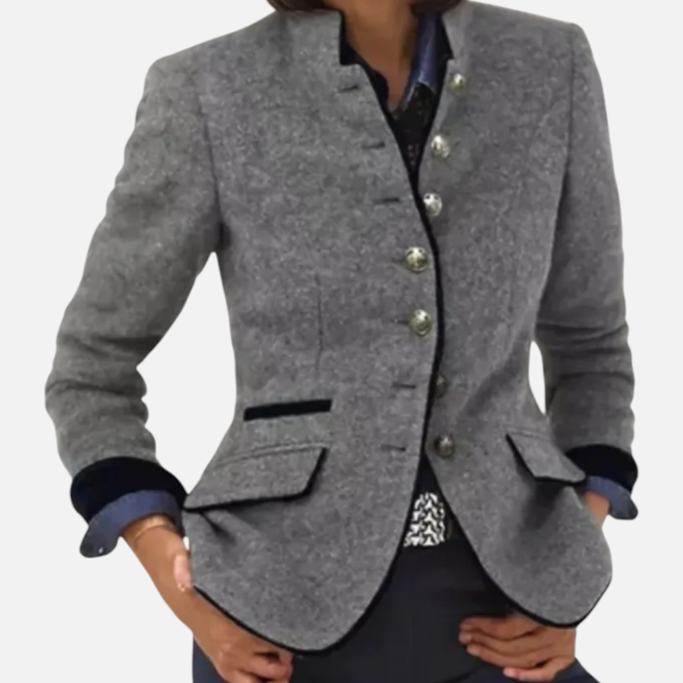 Abrigo Mujer Invierno Lana Imitación Elegante