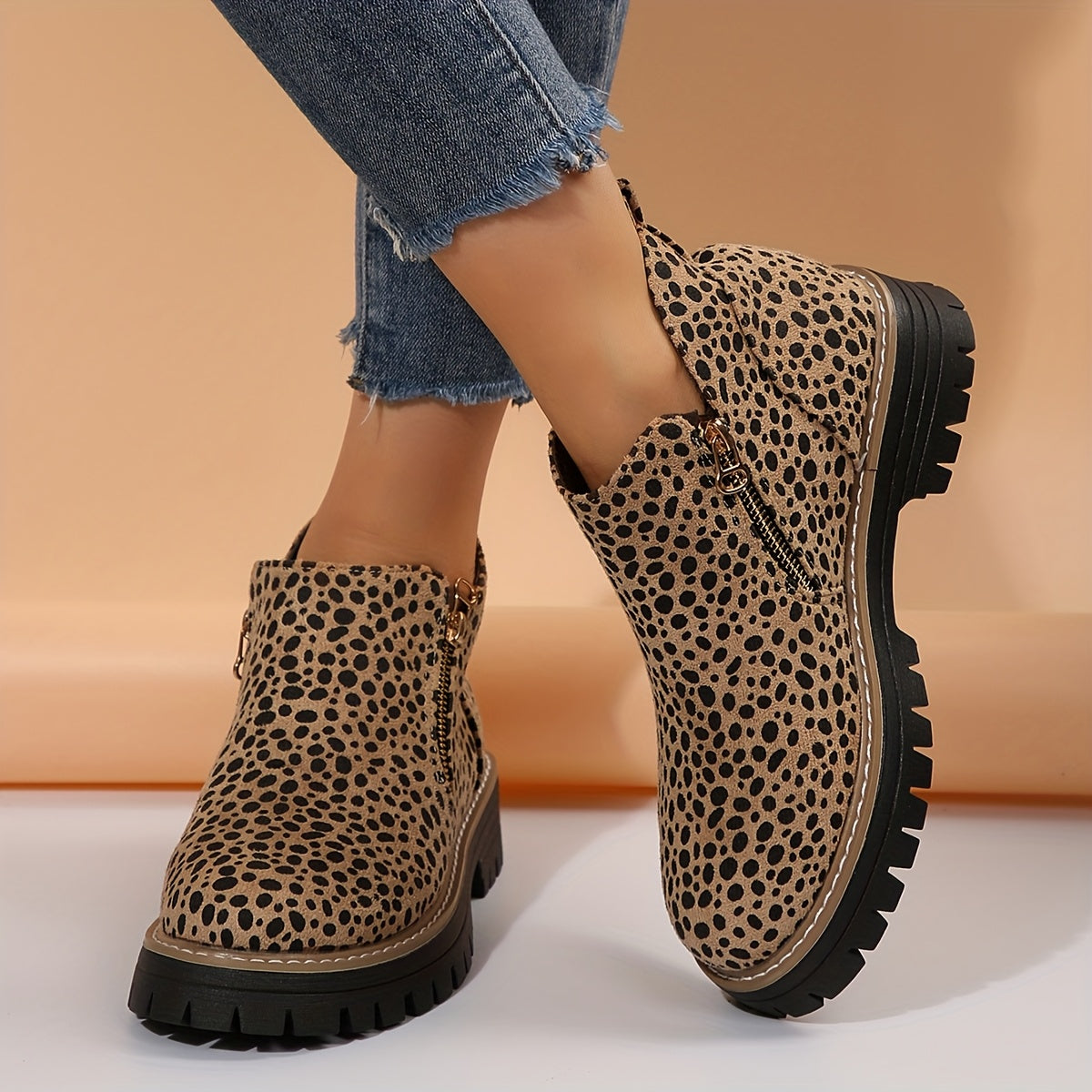 Botines para Mujer con Cierre de Cremallera Lateral y Suela Antideslizante