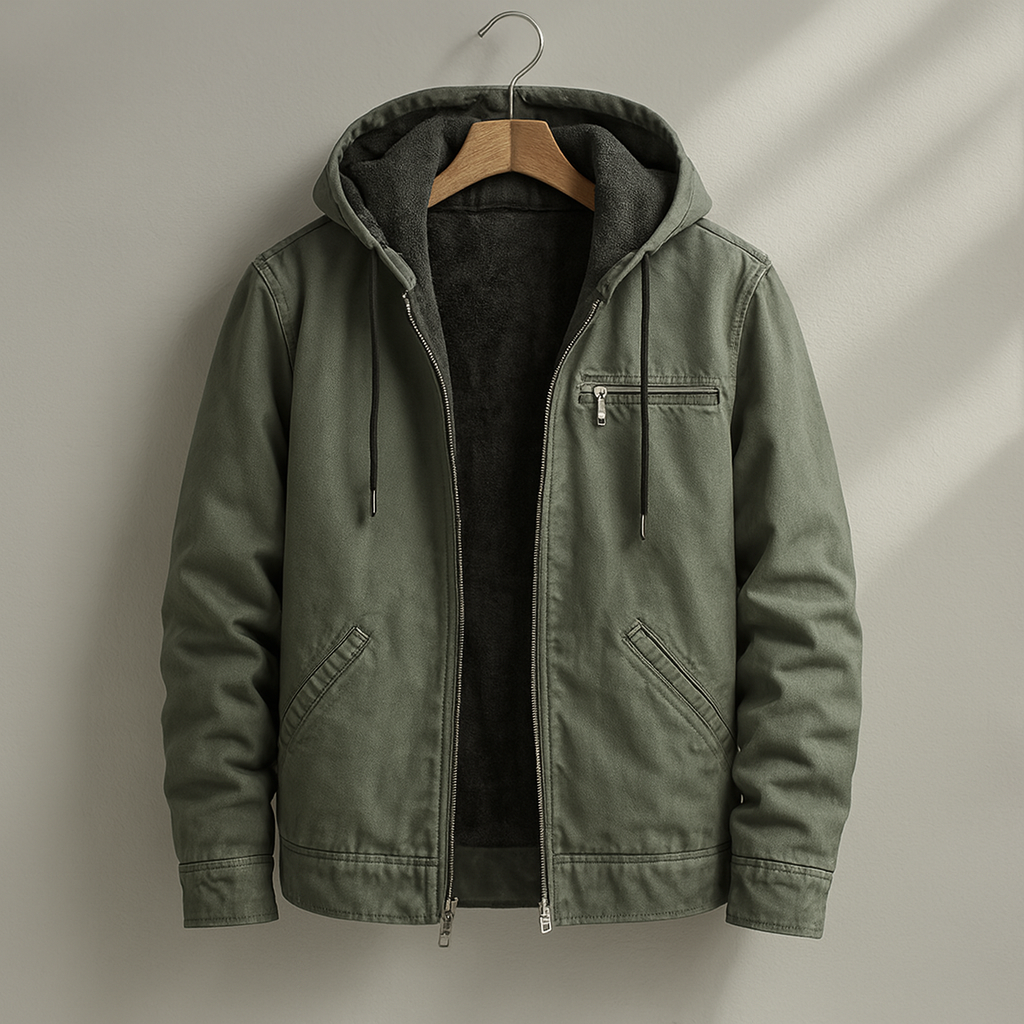 Chaqueta con Forro Polar para Hombre y Capucha Desmontable con Bolsillos