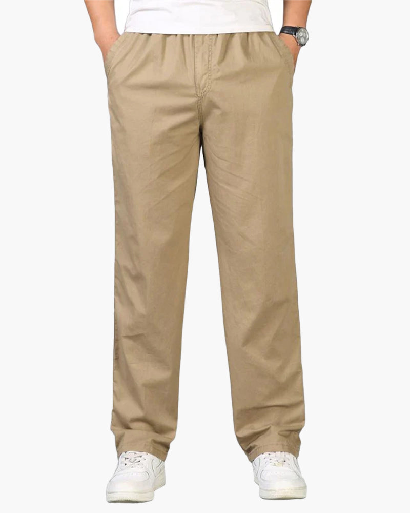 Pantalones Capri de Algodón y Lino con Cintura Elástica y Cordón Ajustable