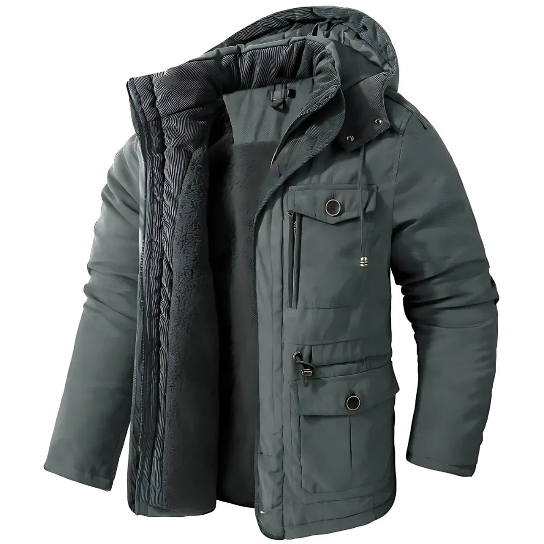 Chaqueta Impermeable y Cortavientos con Forro Polar y Capucha Desmontable