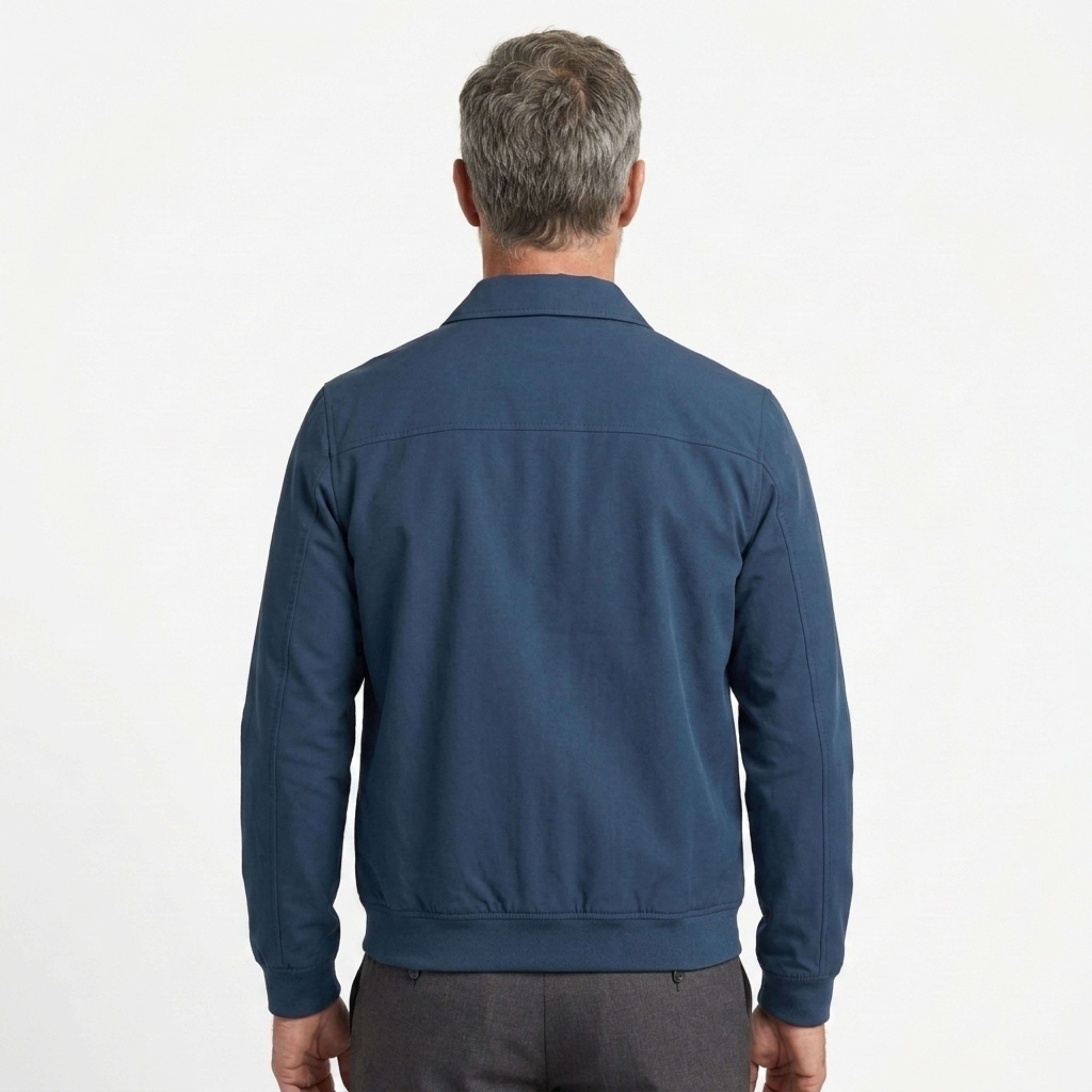 Chaqueta bomber hombre — cierre cremallera y cuello alto uso diario