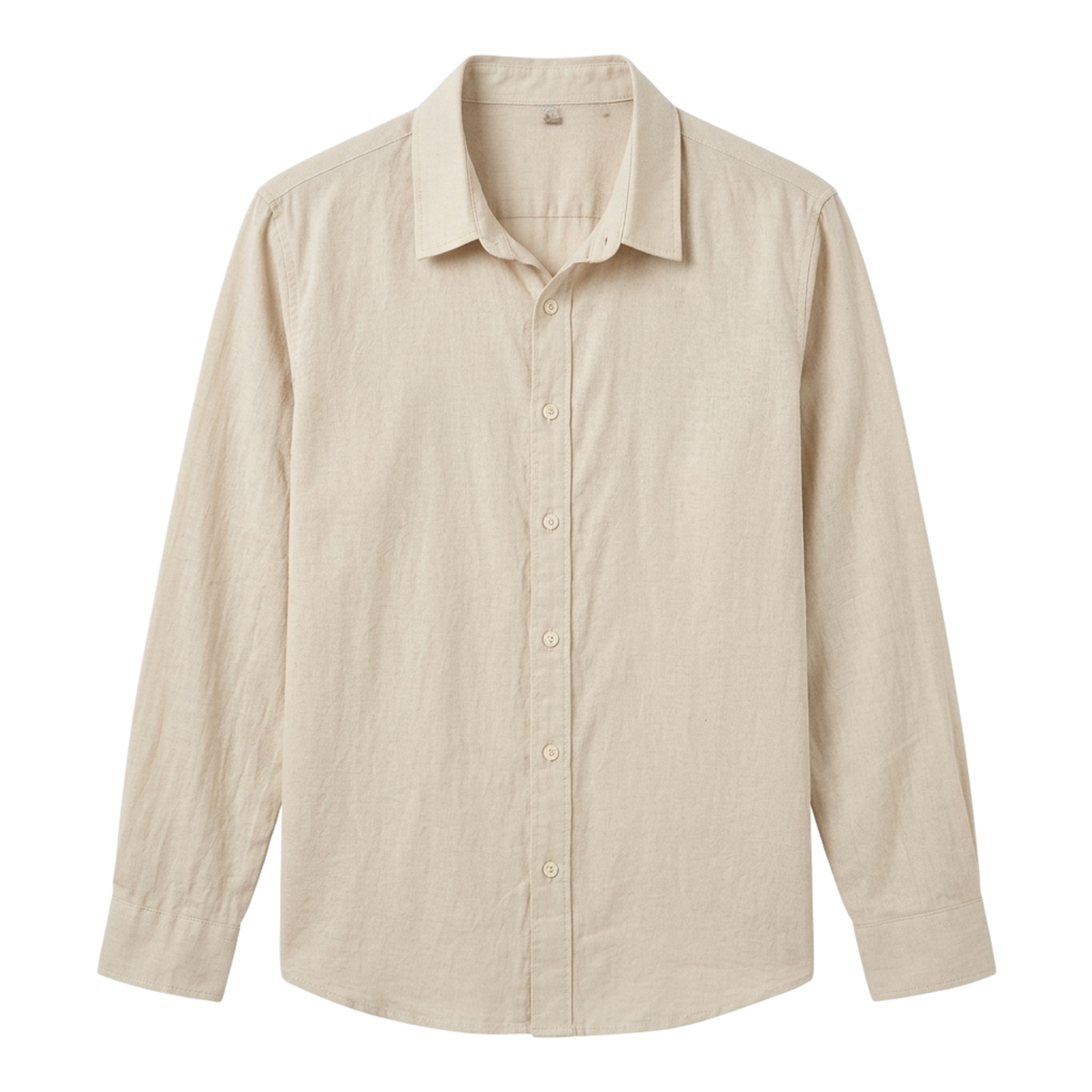 Camisa de lino para hombre — diseño regular fit con escote abierto