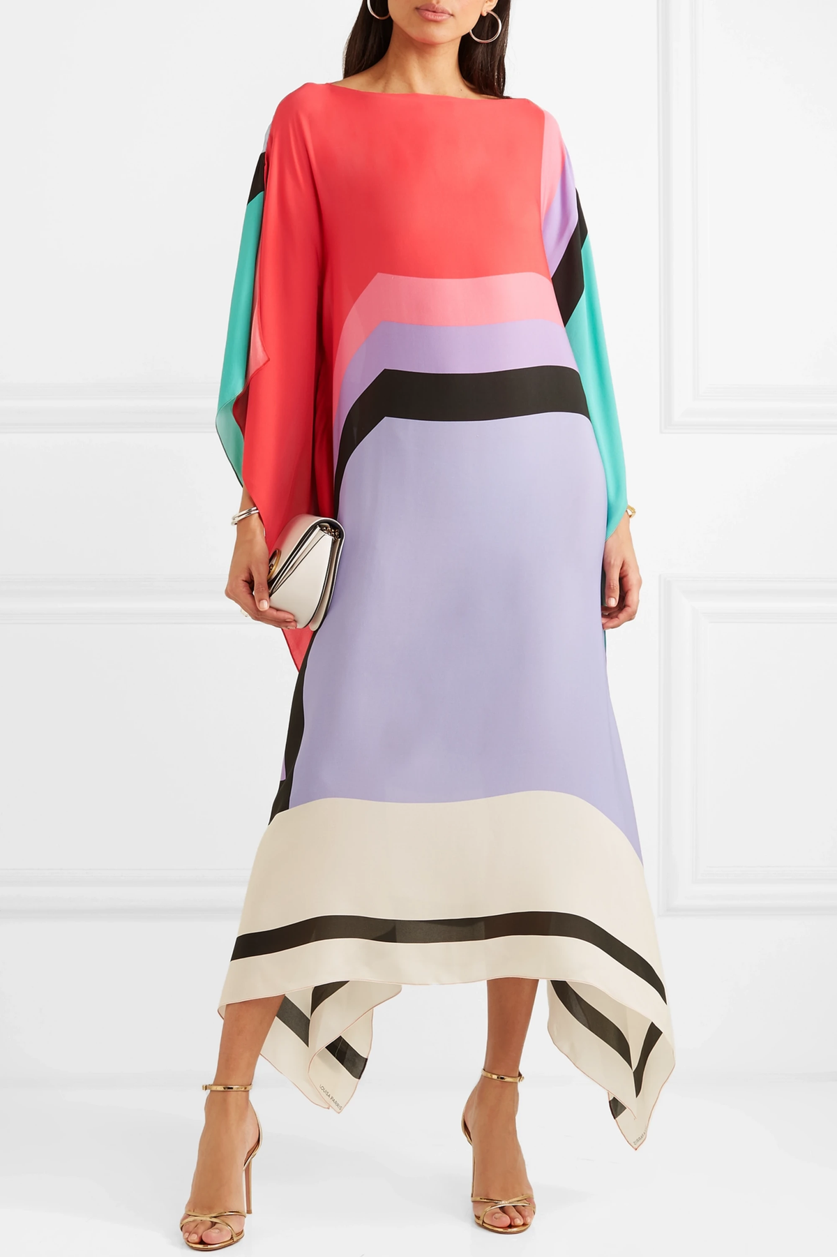 Vestido kimono largo para mujer con mangas murciélago — verano