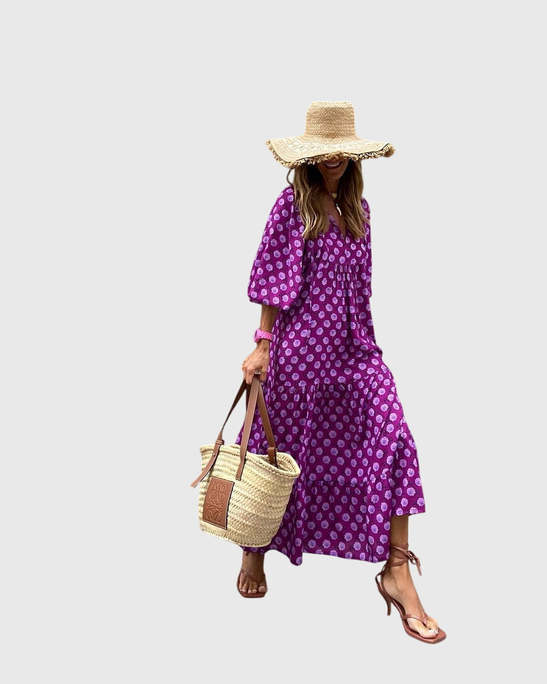 Vestido largo bohemio | vestido estampado para diario