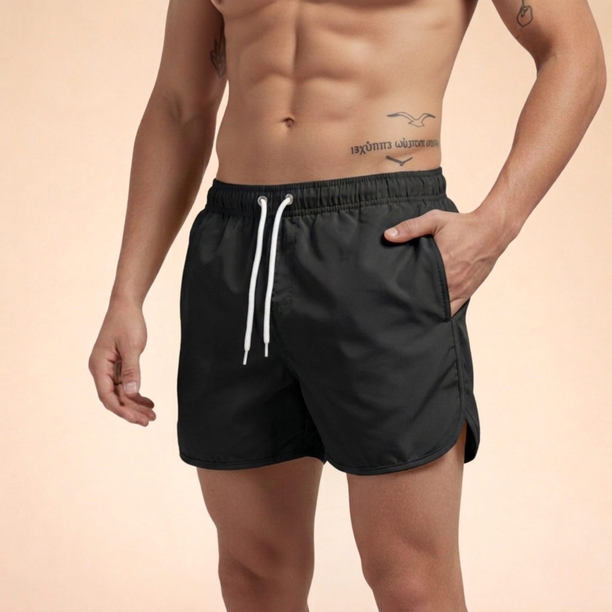 Bañador de natación para hombre - secado rápido con cordón ajustable - playa
