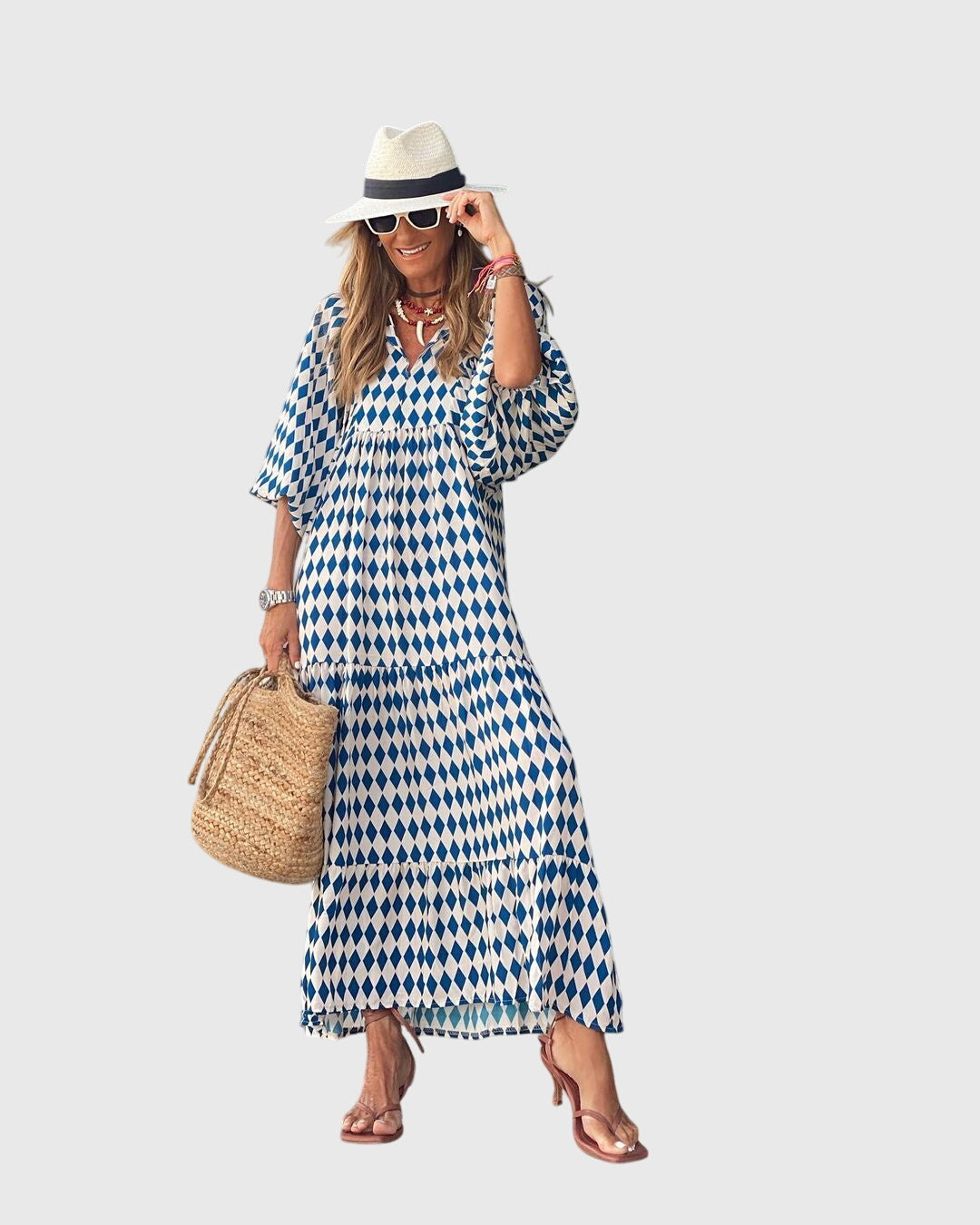 Vestido largo bohemio | vestido estampado para diario