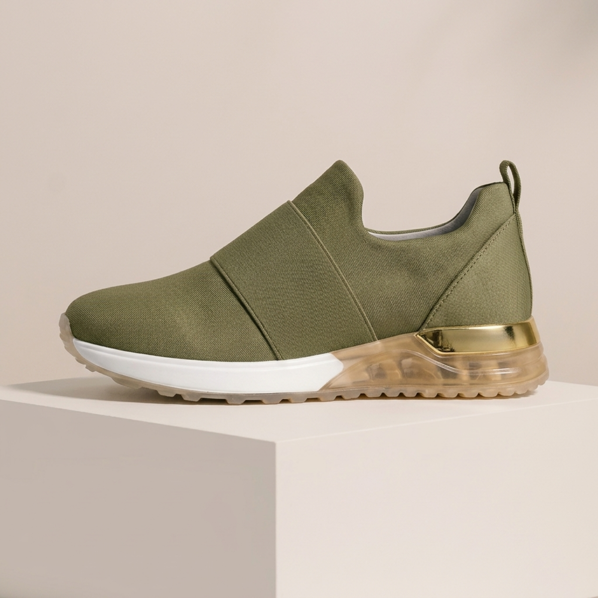 Baskets de Sport pour Femme Sans Lacets avec Semelle en Caoutchouc et Doublure en Coton