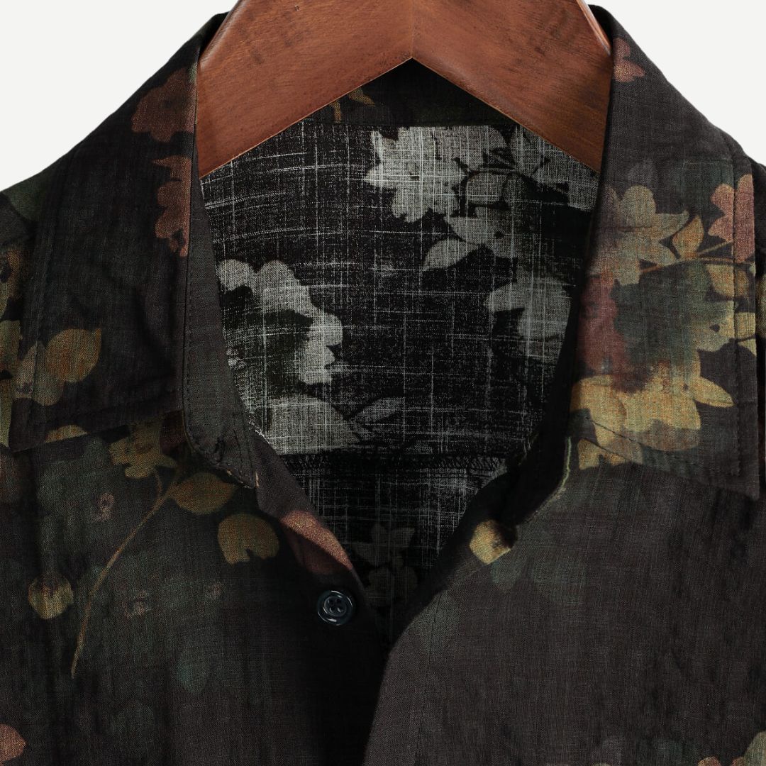 Camisa de flores para hombre - corte holgado de manga corta - casual