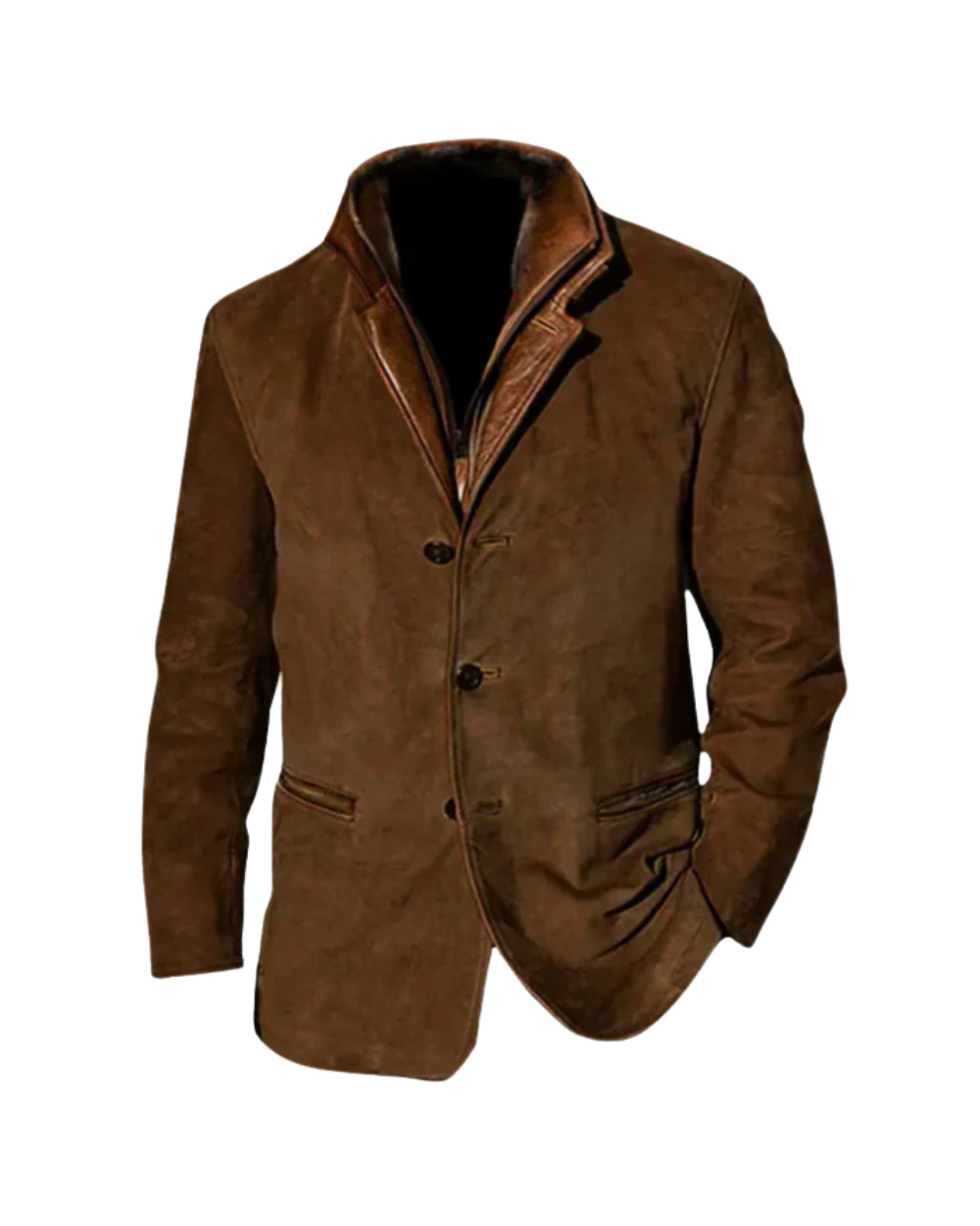 Chaqueta Estilo Vintage para Hombre con Botones y Cuello Alto