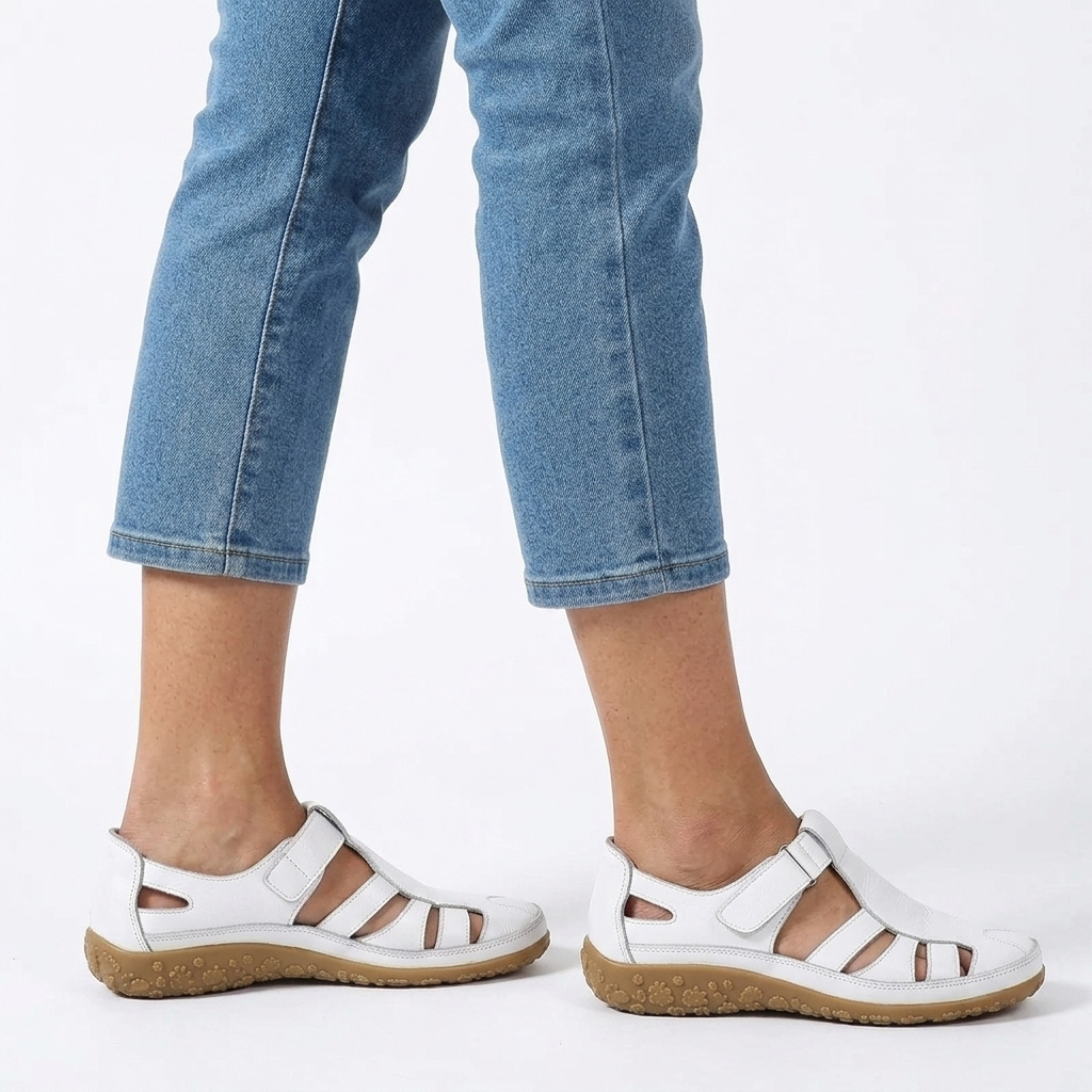 Sandalias romanas mujer — cuero con suela flexible para diario